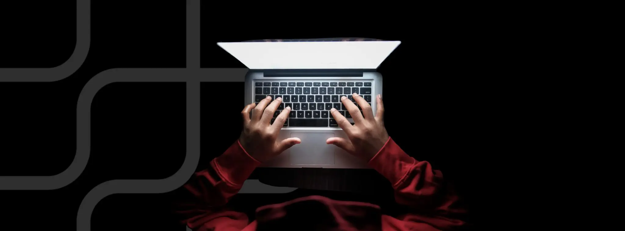 Dark web person at computer