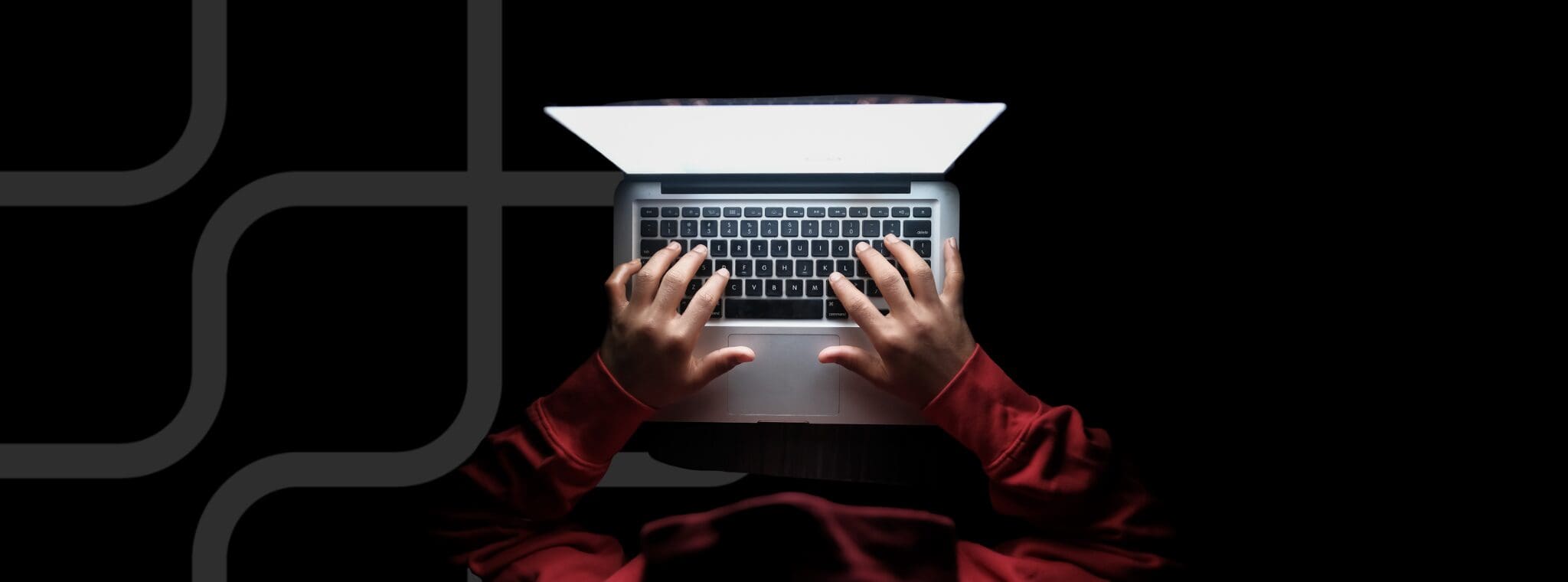 Dark web person at computer