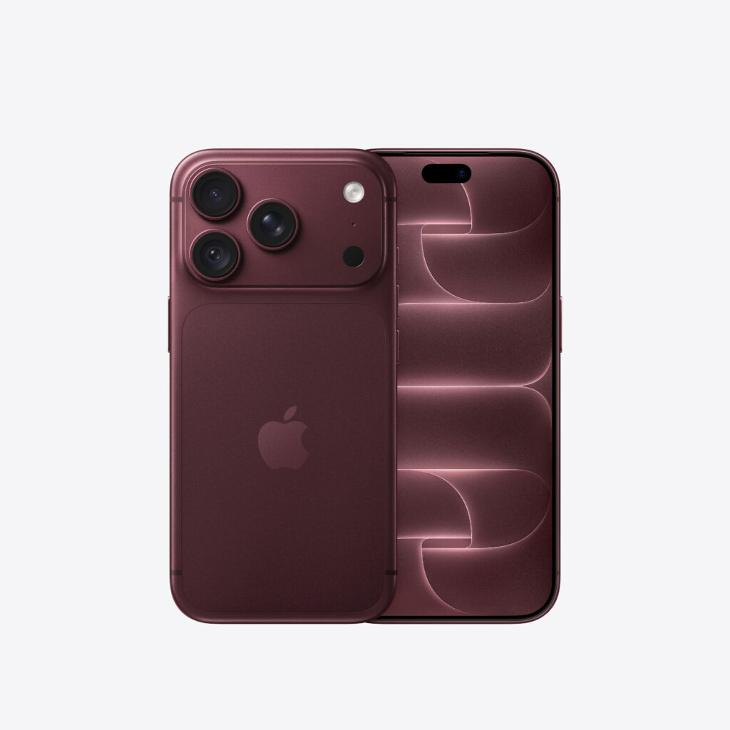 Deep purple Apple iPhone 18 Pro with Dynamic Island and triple camera system