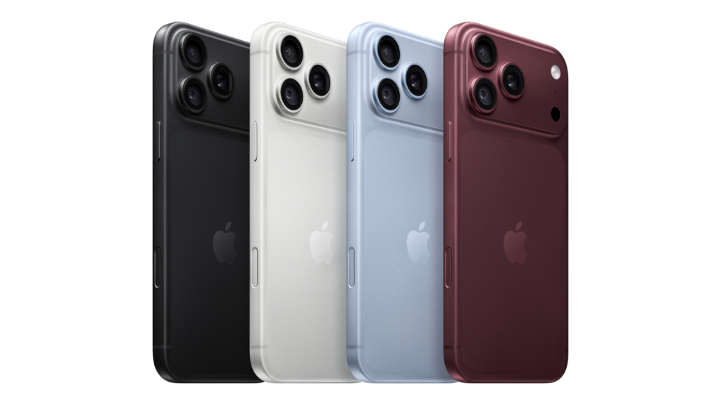 iPhone 18 Pro in black, white, blue, and red displayed side-by-side.